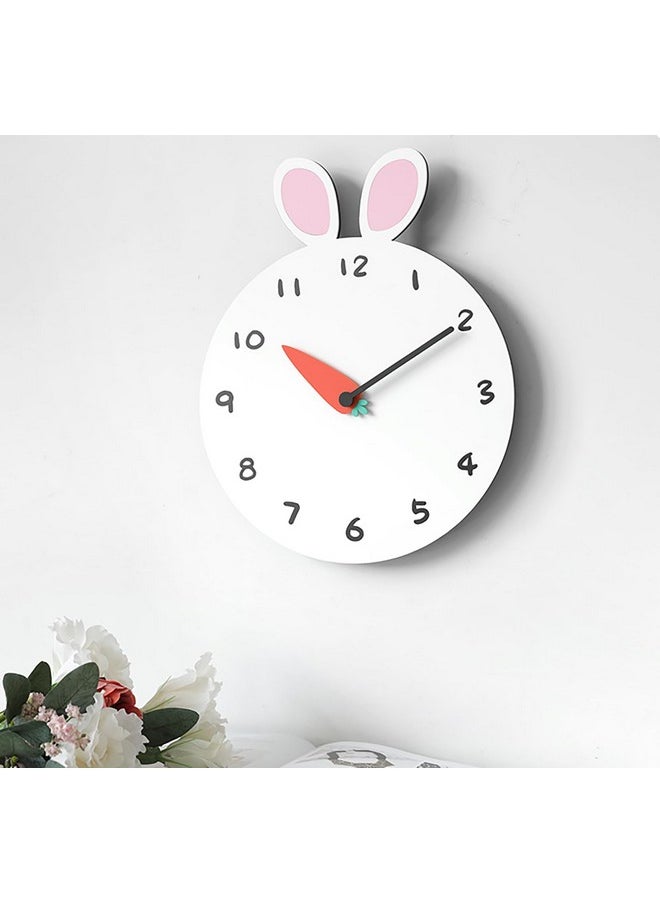 Stephanie Imports Modern Minimalist Silent Wall Clock Funny Animal Collection (Rabbit)