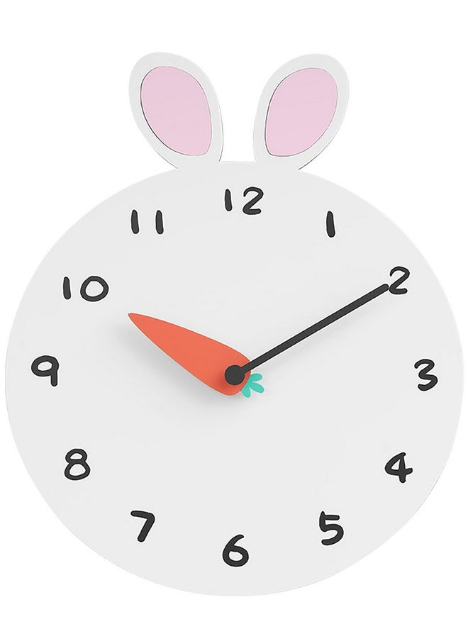 Stephanie Imports Modern Minimalist Silent Wall Clock Funny Animal Collection (Rabbit)