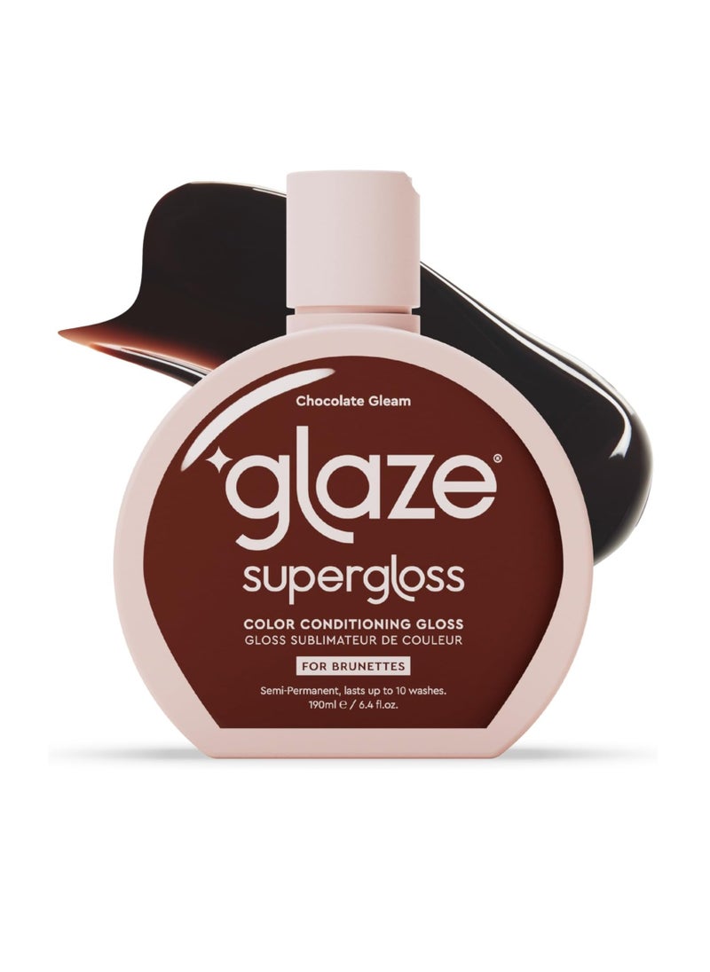 Super Gloss Colour Conditioning Gloss Chocolate Gleam for Natural Medium to Dark Brown Hair Rinse Out Semi Permanent Hair Gloss that Enhances Colour and Boosts Shine and Hydration