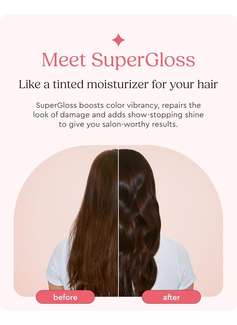 Super Gloss Colour Conditioning Gloss Chocolate Gleam for Natural Medium to Dark Brown Hair Rinse Out Semi Permanent Hair Gloss that Enhances Colour and Boosts Shine and Hydration