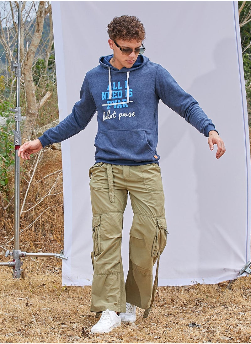 Men's Blue All I Need Hoodie With Kangaroo Pocket