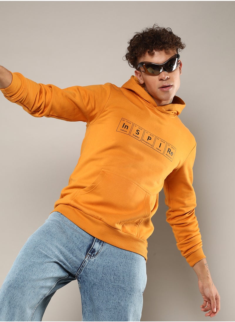 Men's Mustard Yellow Inspire Hoodie With Kangaroo Pocket