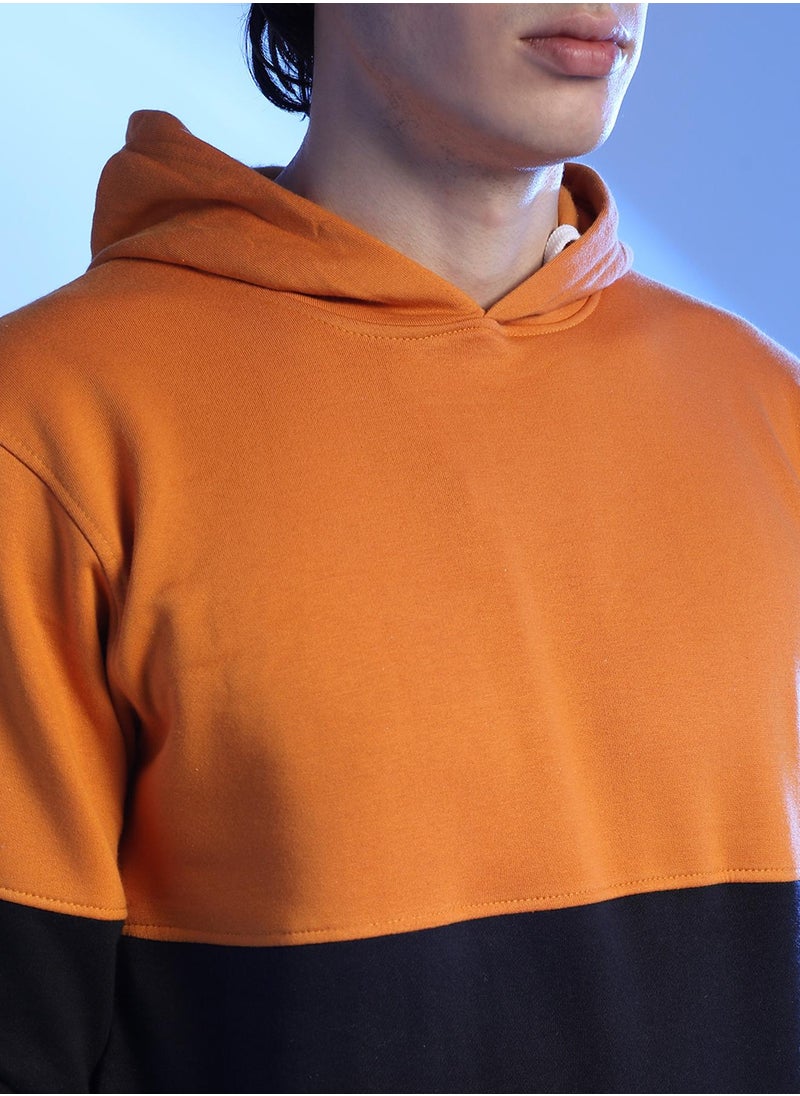 Men's Mustard Yellow & Onyx Black Contrast Blcok Sweatshirt