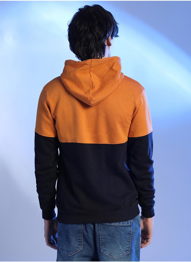 Men's Mustard Yellow & Onyx Black Contrast Blcok Sweatshirt