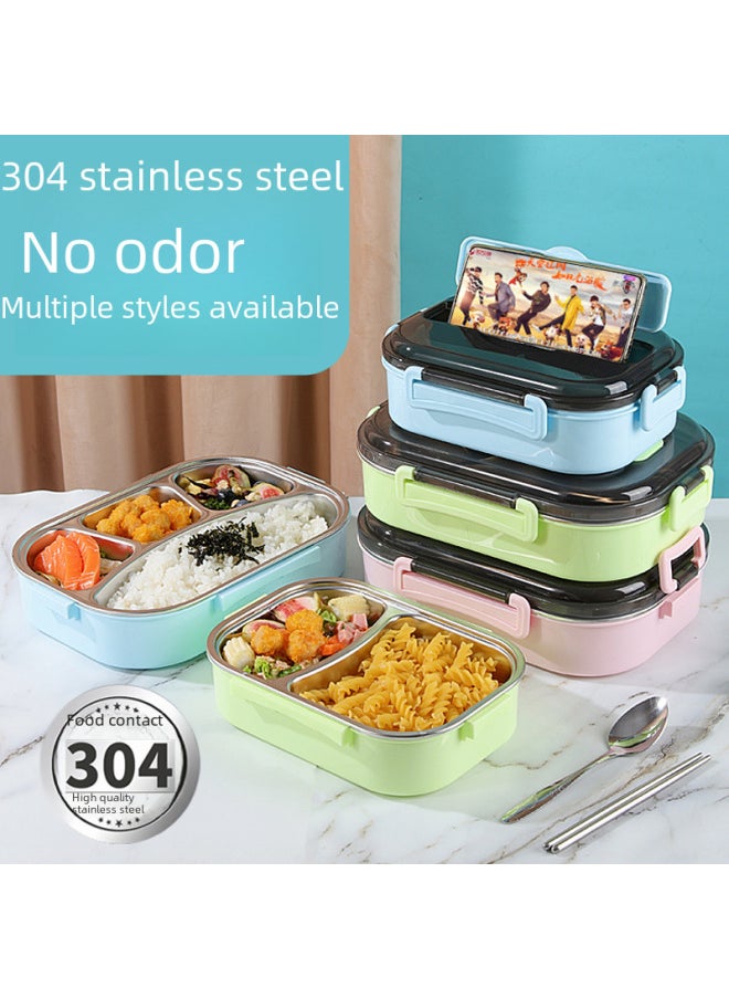 Daily Use Lunch Box/freshness Preservation Box Rice Box/freshness Preservation Box Rice-Specifications:Four-compartment Soup Bowl Green (spoon To Chopsticks) Large 1500ml