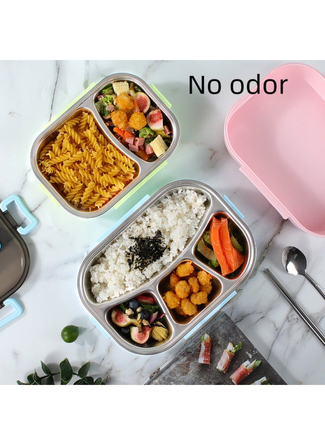 Daily Use Lunch Box/freshness Preservation Box Rice Box/freshness Preservation Box Rice-Specifications:Four-compartment Soup Bowl Green (spoon To Chopsticks) Large 1500ml