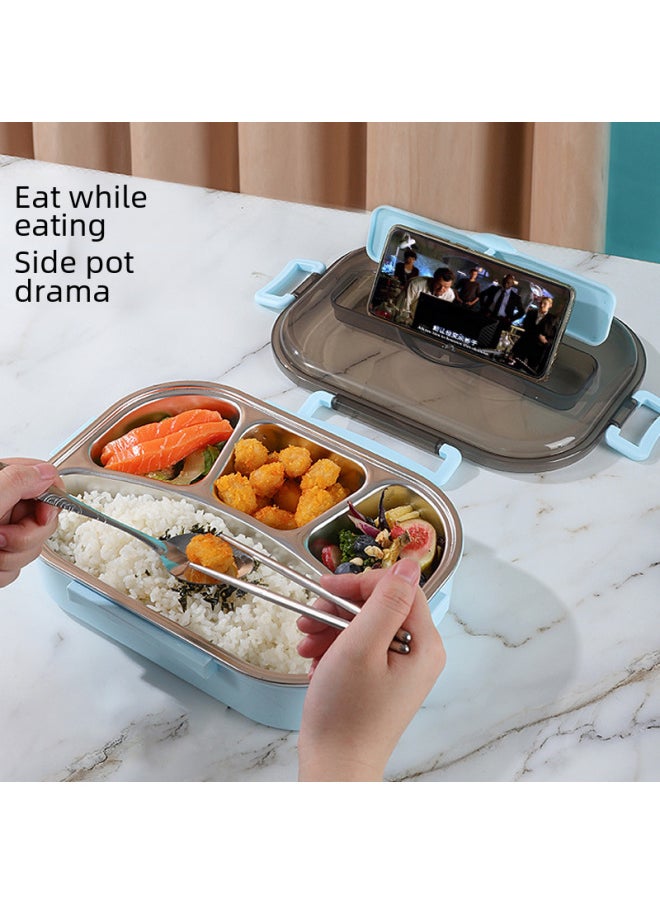 Daily Use Lunch Box/freshness Preservation Box Rice Box/freshness Preservation Box Rice-Specifications:Four-compartment Soup Bowl Green (spoon To Chopsticks) Large 1500ml