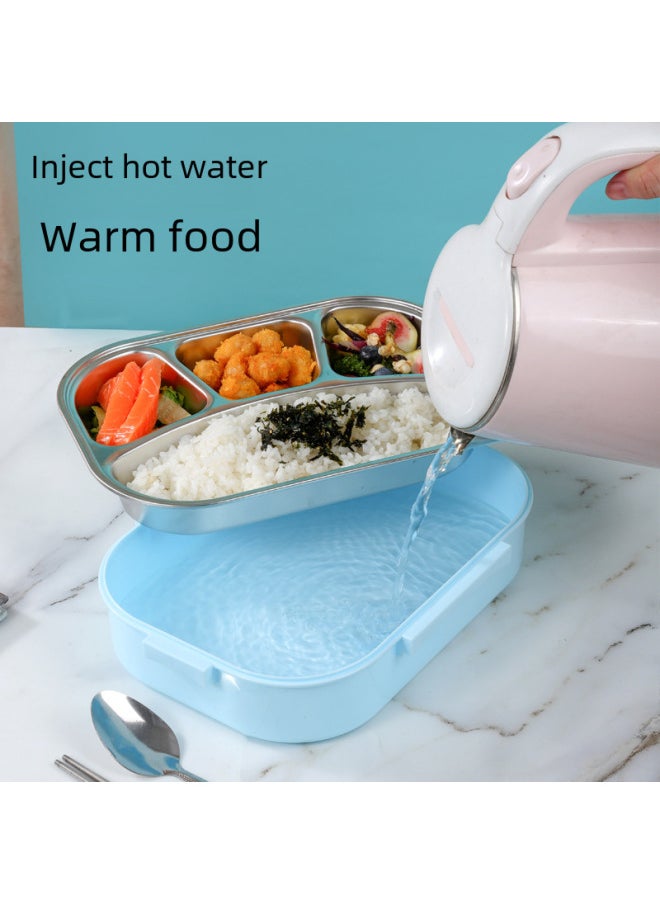 Daily Use Lunch Box/freshness Preservation Box Rice Box/freshness Preservation Box Rice-Specifications:Four-compartment Soup Bowl Green (spoon To Chopsticks) Large 1500ml