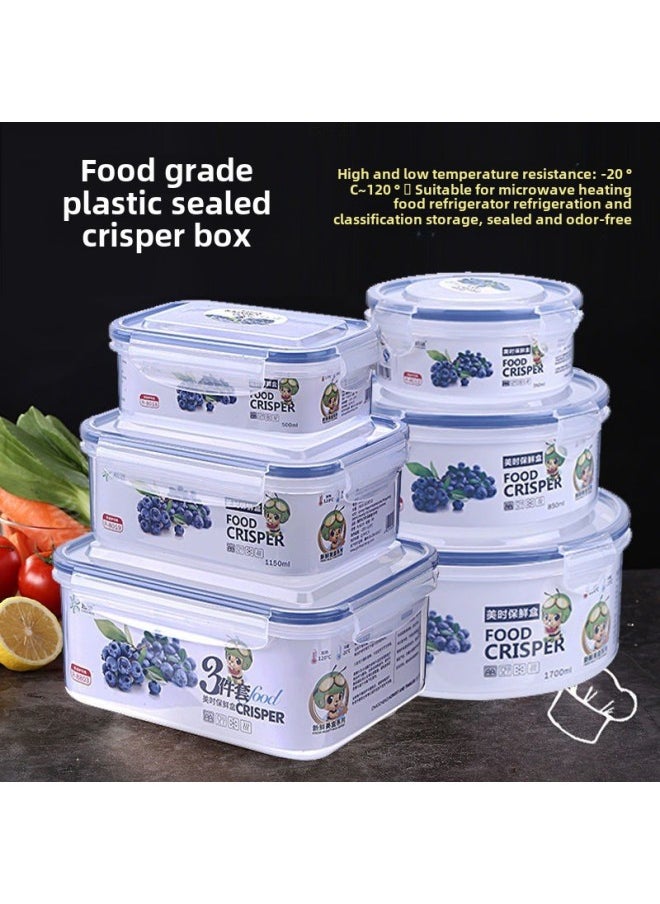 Special Fresh-keeping Box For Refrigerator Suit Microwave Heating Lunch Box Plastic Box Rectangular Food Lunch Box Plastic-Specifications:Round 4220ml Large Sealed Box