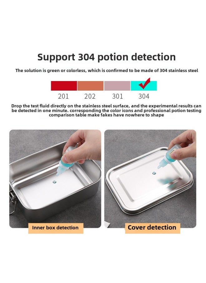 304 Stainless Steel Lunch Box With Lunch Box Sealed Storage Box Leak-proof Square Box-Specifications:2400ml-Color:True Color