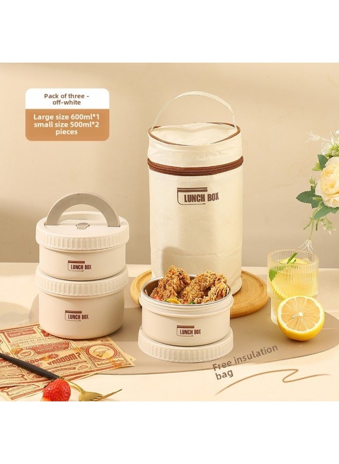 Double Layer Stainless Steel Insulated Lunch Box Microwave Safe Japanese Style Student Food Grade Meal Box With Lid Soup Bowl-Specifications:Dark Brown Lunch Box 2 Pack + Thermal Bag-Color:304 Liner