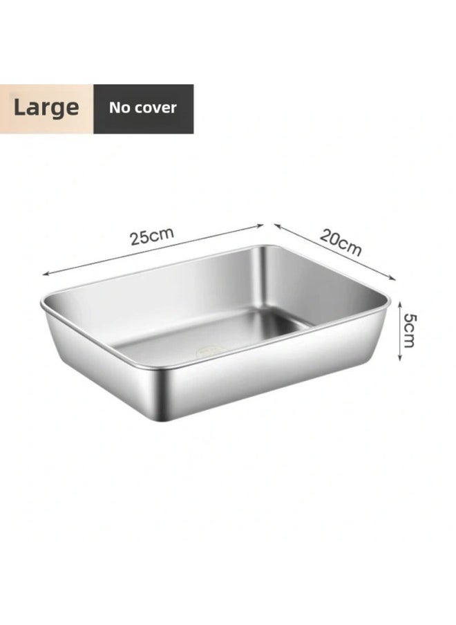 Stainless Steel Fresh-keeping Box Equipped With Vegetable Small Material Box With Sealed Lid Refrigerator Food Fruit Fresh-keeping Box Stainless Steel-Specifications: Large/towel Tray-Color: 6 Pack