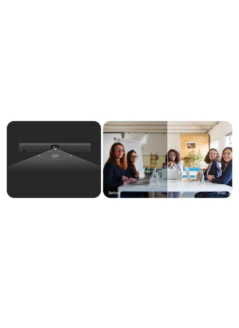 Yealink UVC40 All in once USB Video Bar, MS Teams Certified,20mp 4k UHD Video conference,Wide angle lens,Electric lens cap,Speaker Tracking & Auto Framing,AI Face Enhancement,Remote Desktop management