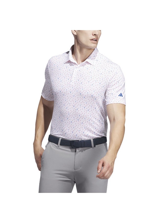 Adidas Ult365 Aop Polo White Golf Polo Shirts For Men S
