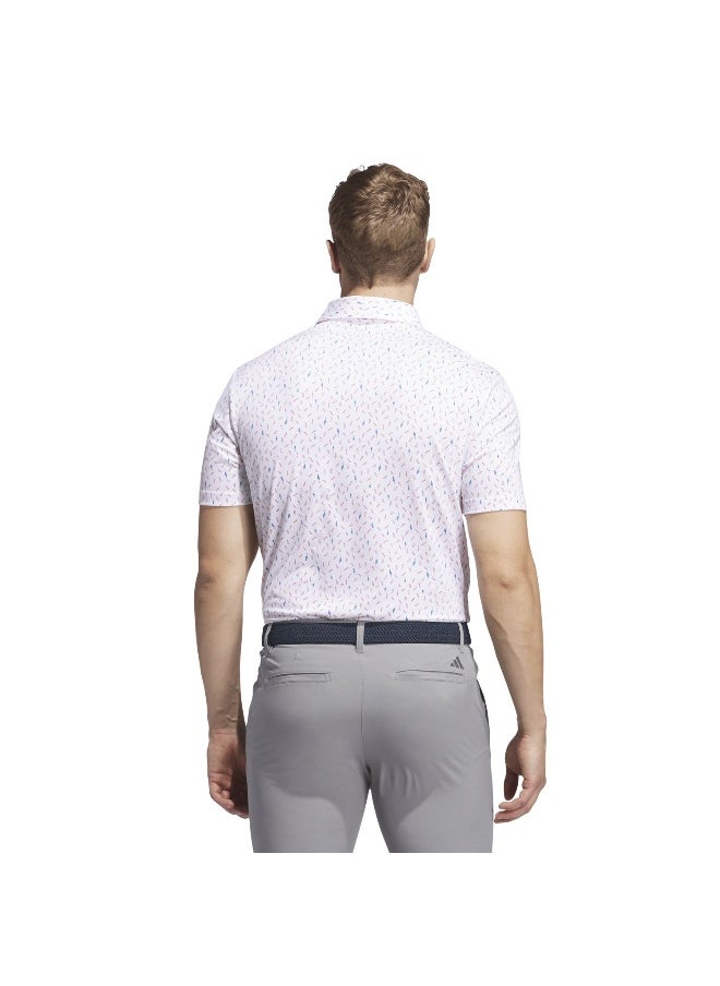 Adidas Ult365 Aop Polo White Golf Polo Shirts For Men S