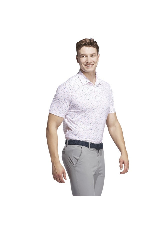 Adidas Ult365 Aop Polo White Golf Polo Shirts For Men S