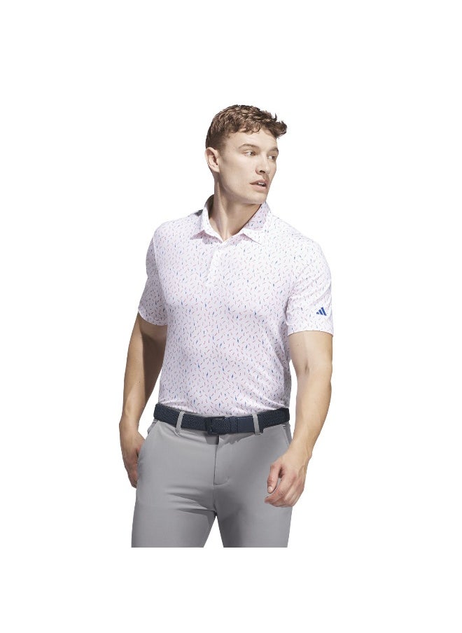 Adidas Ult365 Aop Polo White Golf Polo Shirts For Men S
