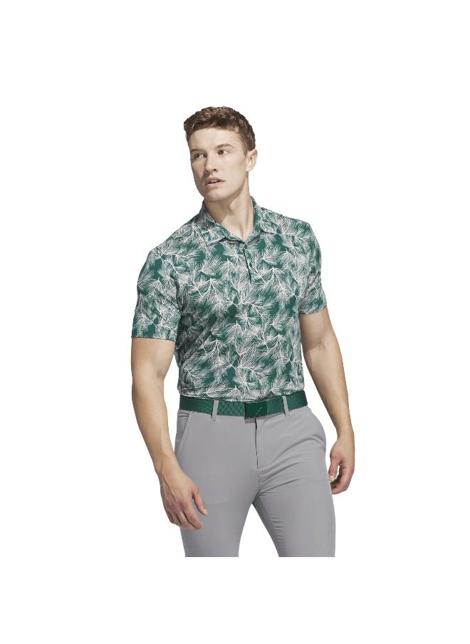 Adidas Ult365 Pine Prt Green Golf Polo Shirts For Men S