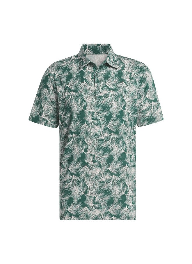 Adidas Ult365 Pine Prt Green Golf Polo Shirts For Men S