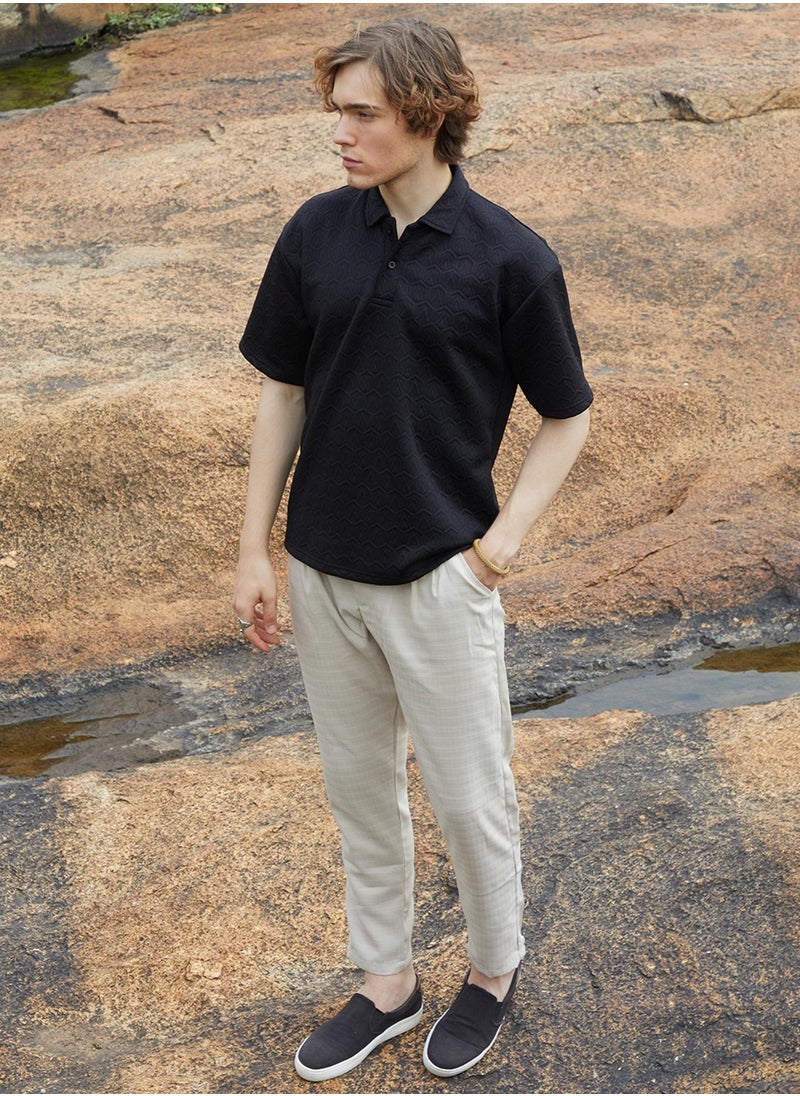 Men's Onyx Black Zigzag-Tactile T-Shirt