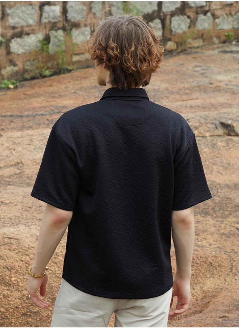 Men's Onyx Black Zigzag-Tactile T-Shirt