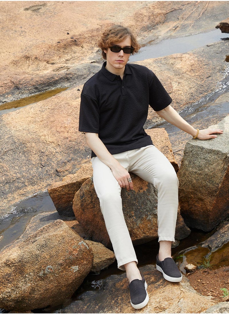 Men's Onyx Black Zigzag-Tactile T-Shirt