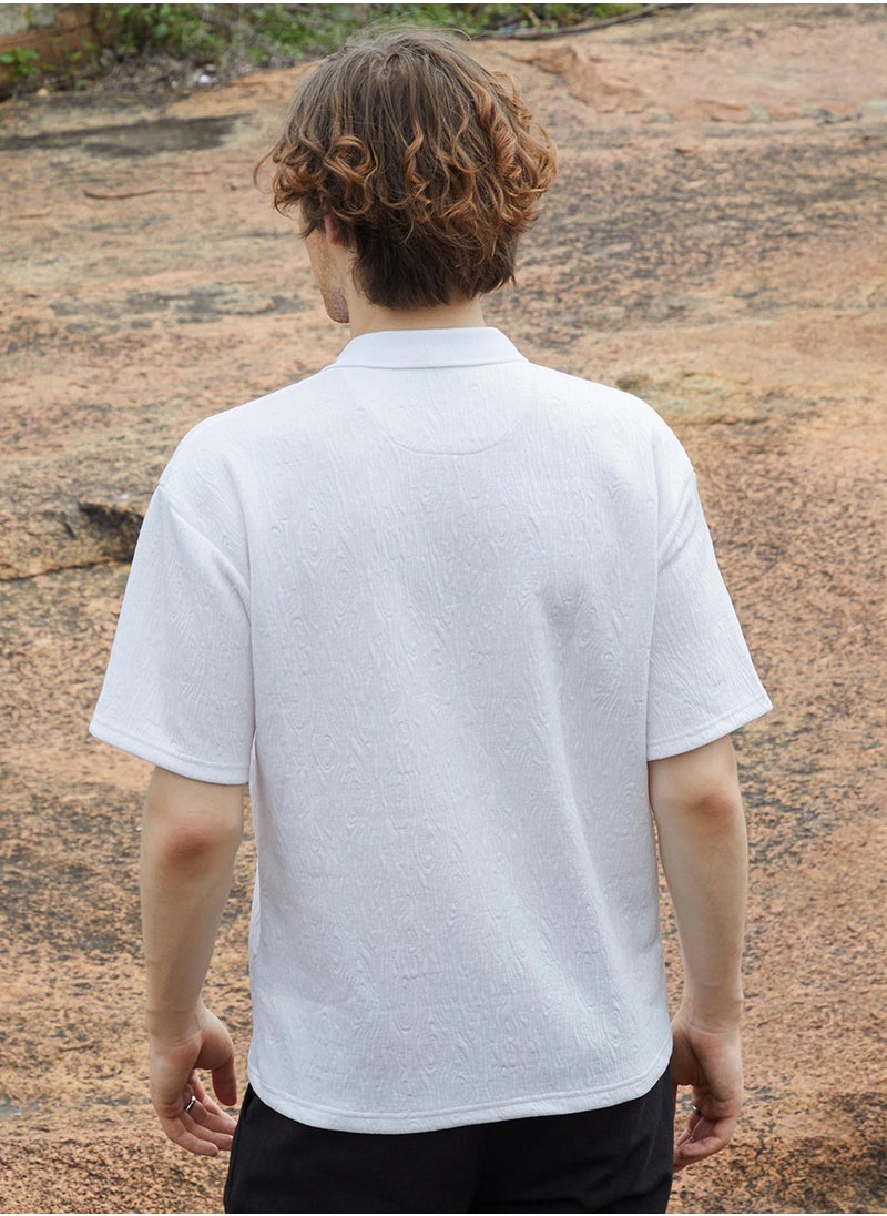 Men's Daisy White Ripple-Tactile T-Shirt