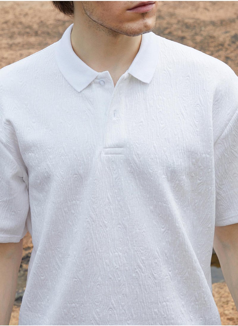 Men's Daisy White Ripple-Tactile T-Shirt