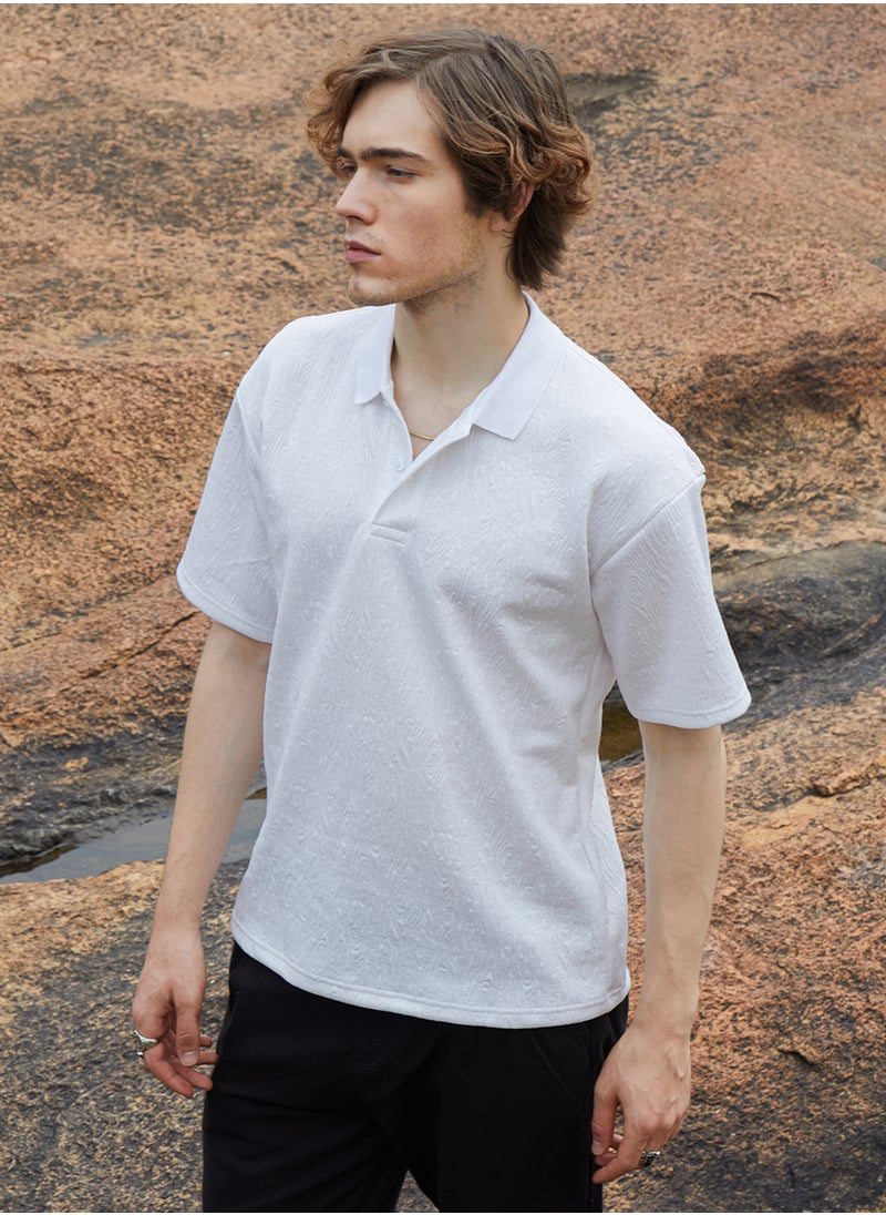Men's Daisy White Ripple-Tactile T-Shirt