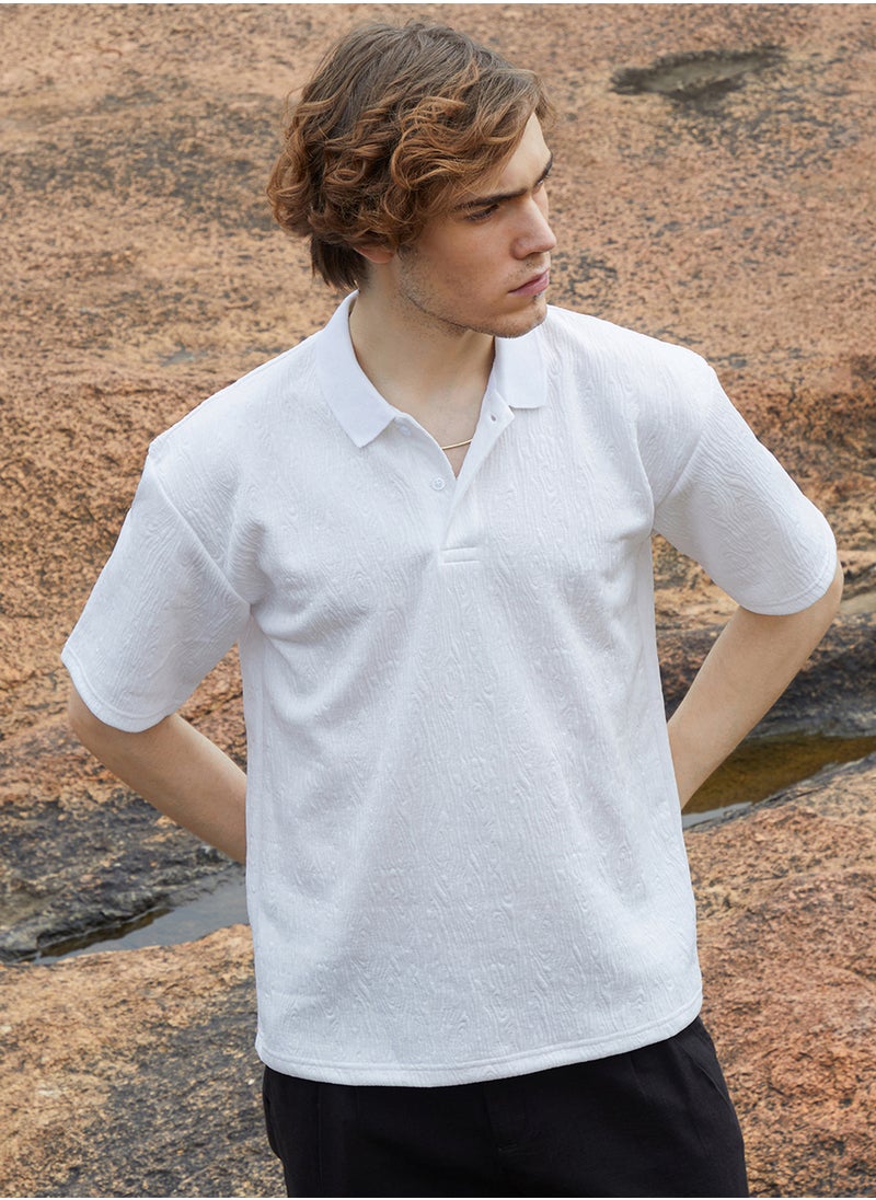 Men's Daisy White Ripple-Tactile T-Shirt