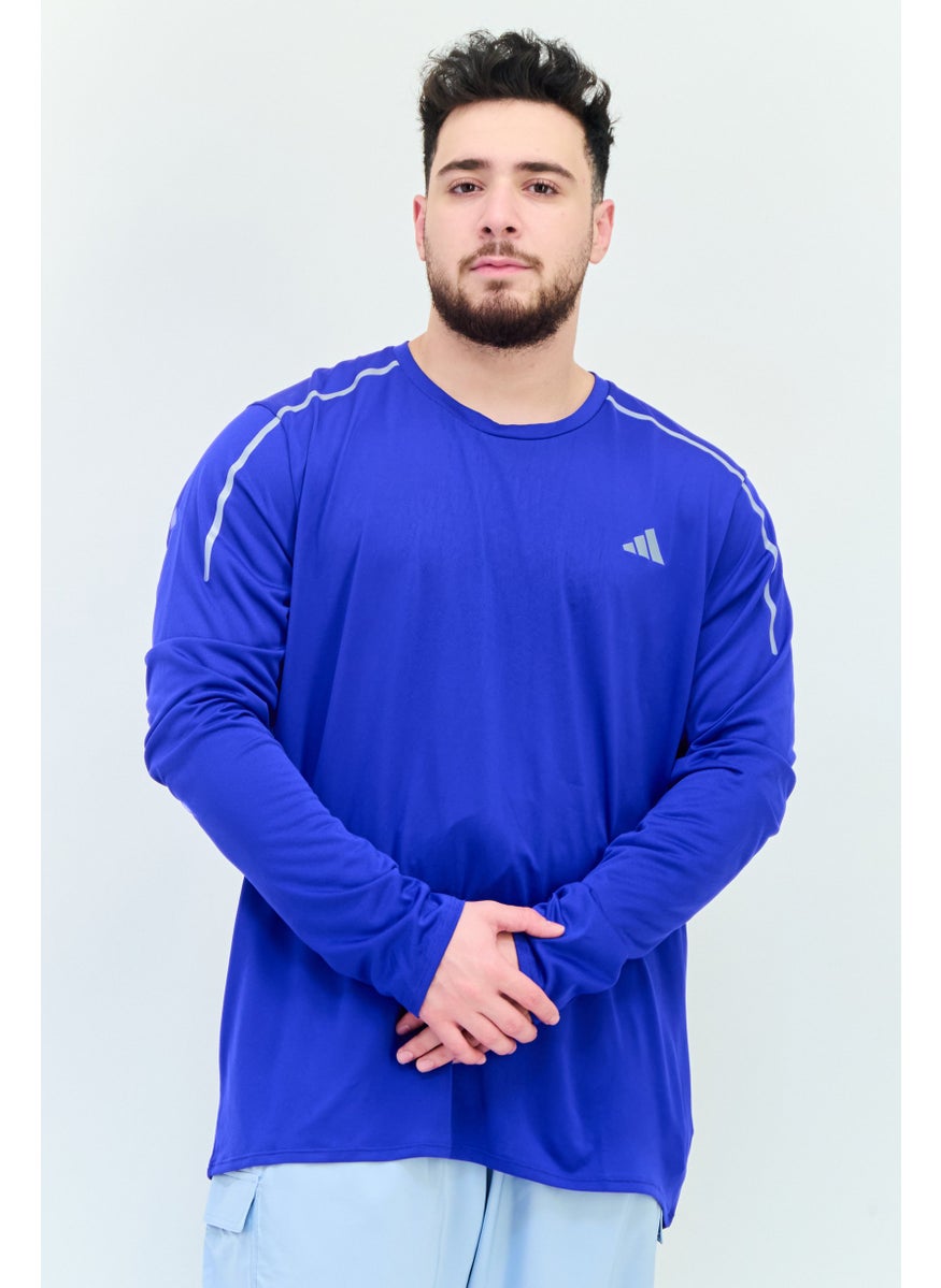 Men Sportswear Fit Long Sleeve Outdoor T-shirt, Blue
