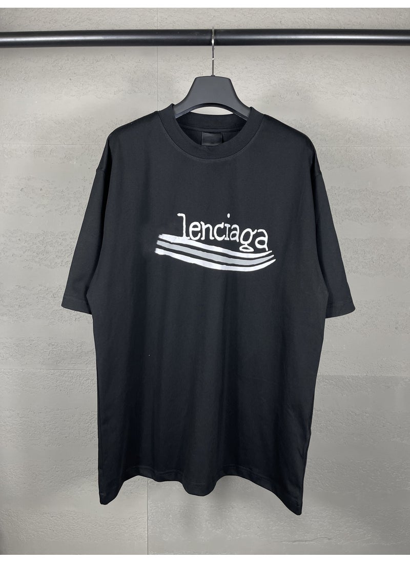 2024 Paris Classic Logo Wave Stripe Tee Black