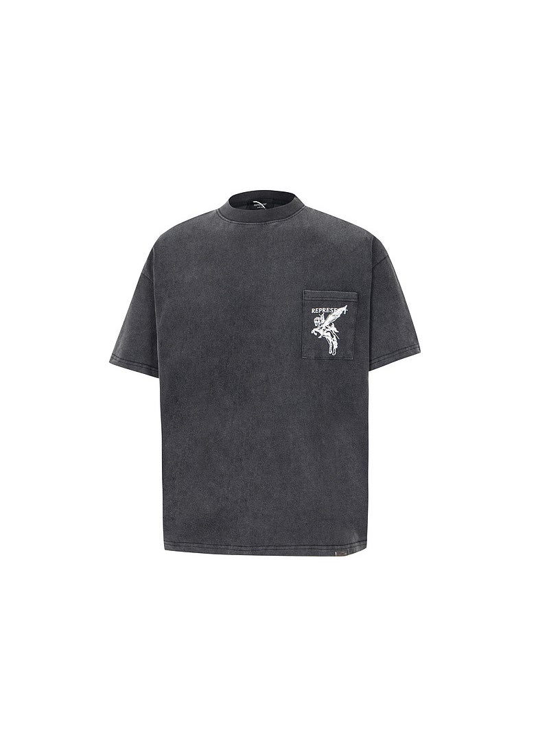 Retro Washed Pegasus Graphic Tee Unisex Wash Black
