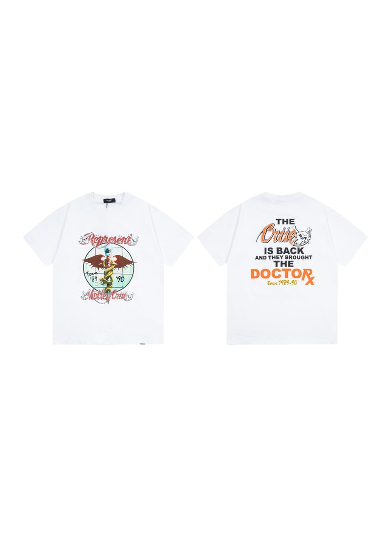 High-Quality Cotton Casual Tee Unisex White