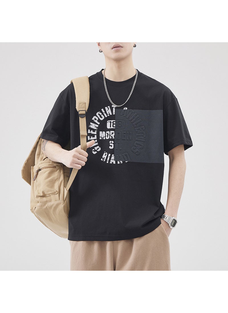 2024 Summer Ice-Cotton Printed Mens Tee Black