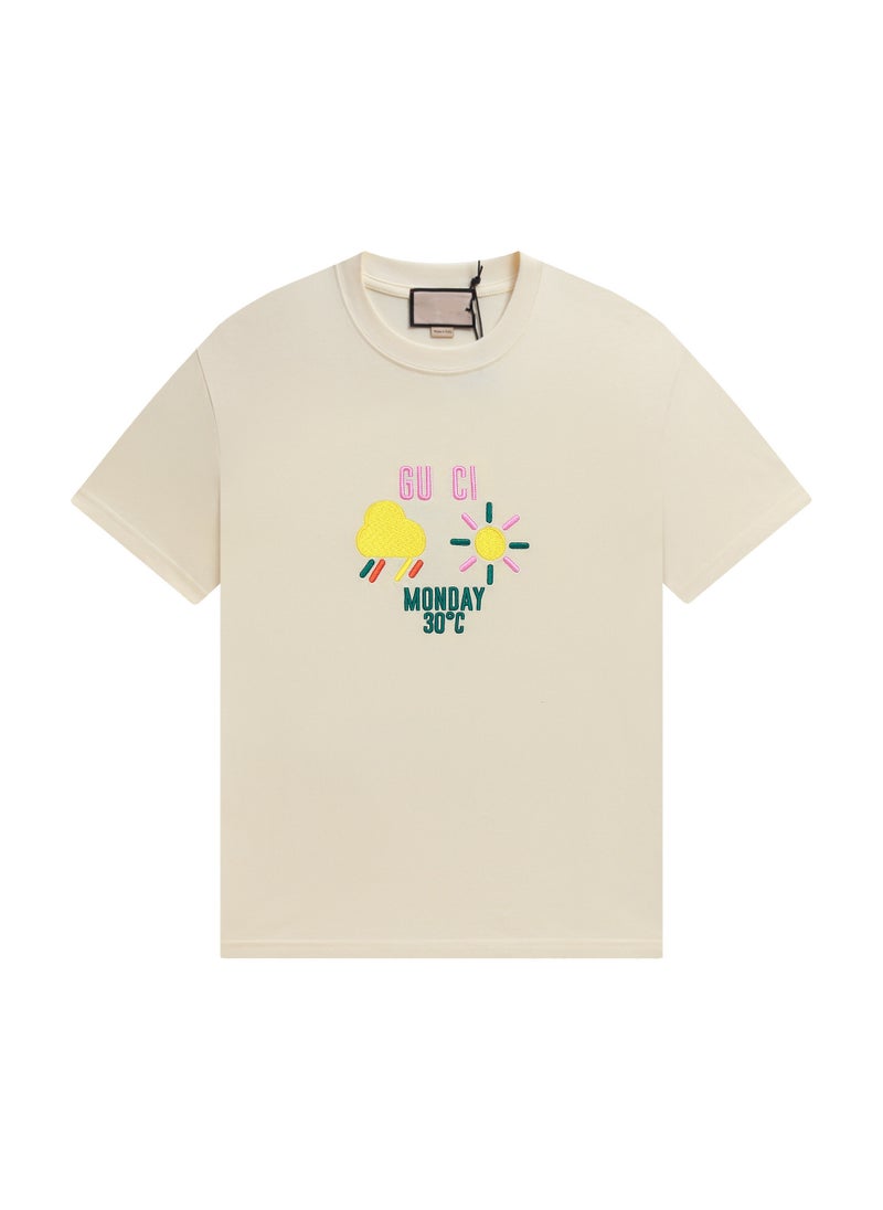 2024 Unisex Embroidered Weather Tee Apricot