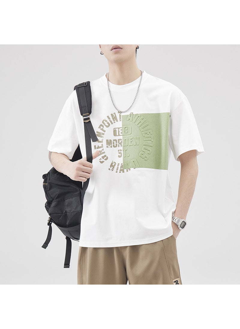 2024 Summer Ice-Cotton Printed Mens Tee White