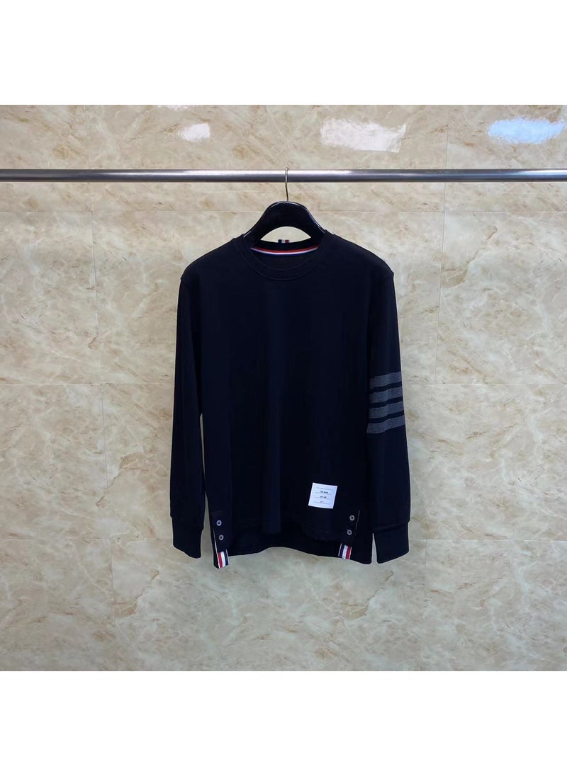 Tom Classic Stripe Long Sleeve Crewneck Tee Navy blue