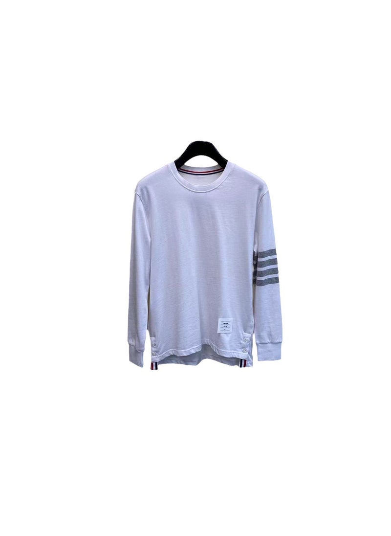 Tom Classic Stripe Long Sleeve Crewneck Tee Gray