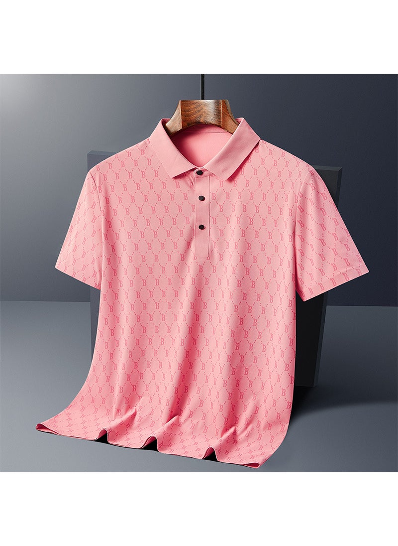 Summer 2024 Mens Breathable Ice-Silk B-Element Seamless Polo Khaki
