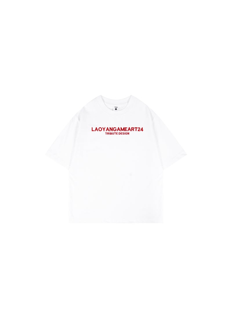 Heavyweight Cotton Tee Youth Casual Loose White
