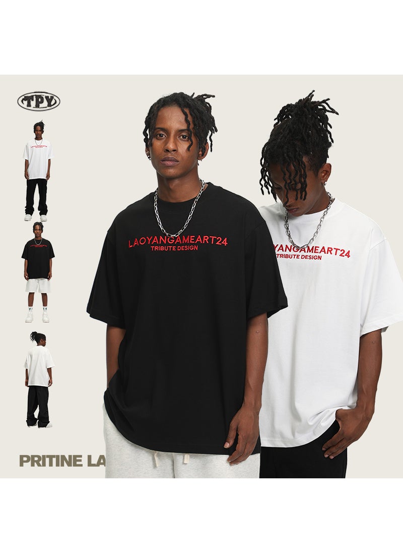 Heavyweight Cotton Tee Youth Casual Loose White