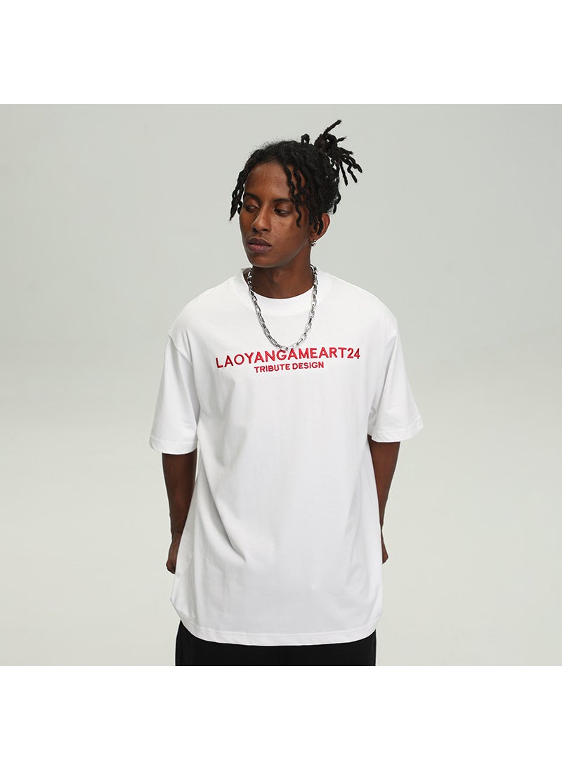 Heavyweight Cotton Tee Youth Casual Loose White