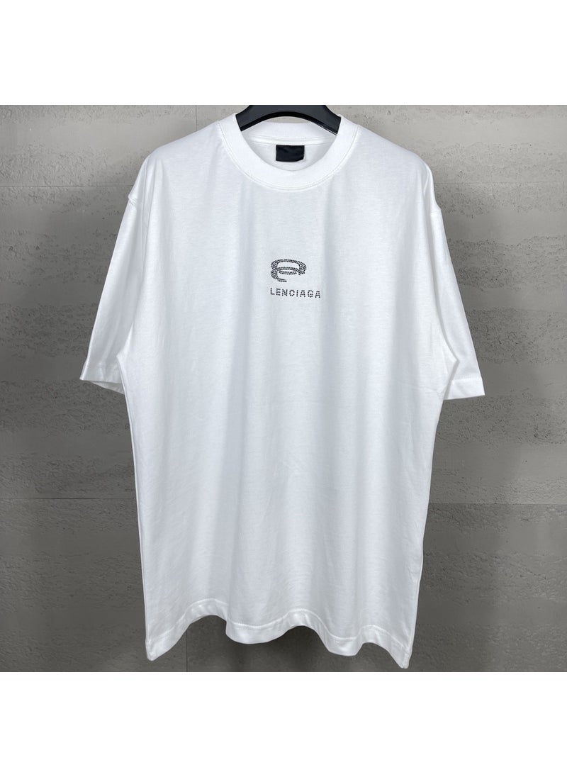 2024 Paris B Logo Crystal Tee White