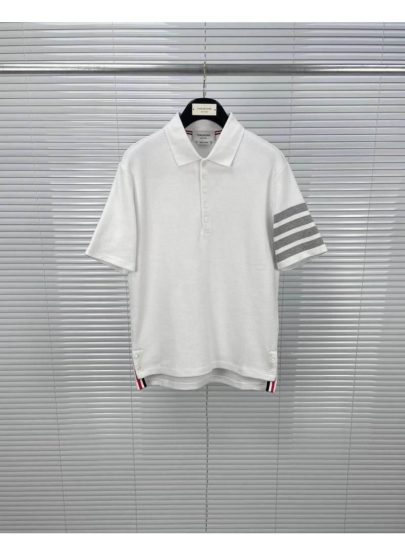 Factory Direct New Waffle Knit Polo Shirt Unisex White