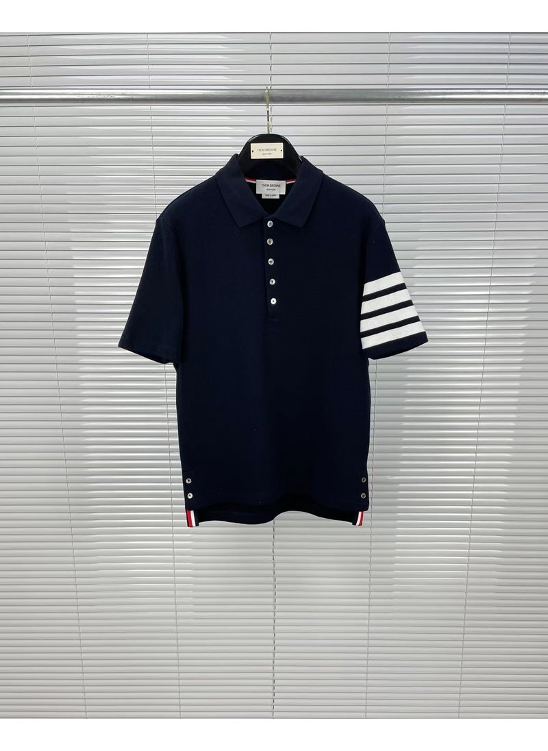 Factory Direct New Waffle Knit Polo Shirt Unisex Blue