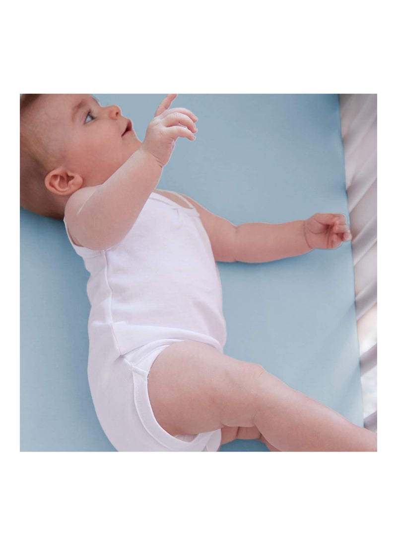 Organic Cotton Fitted Crib Sheet, Light Blue, One Size