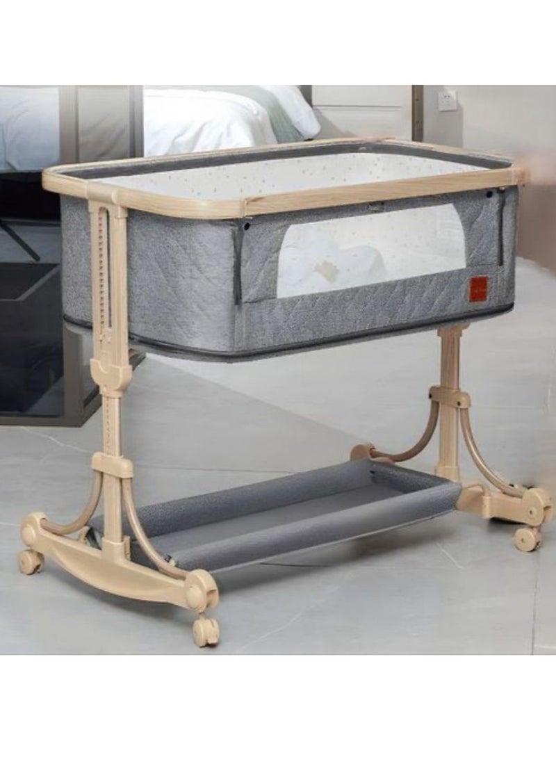 Adjustable Height Baby Bedside Crib - Grey