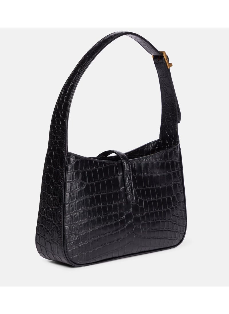 Saint Laurent Le 5 à 7 Leather Shoulder Bag, Women's Hand Bag, Women's Travel Bag, Crocodile Embossed Leather Bag