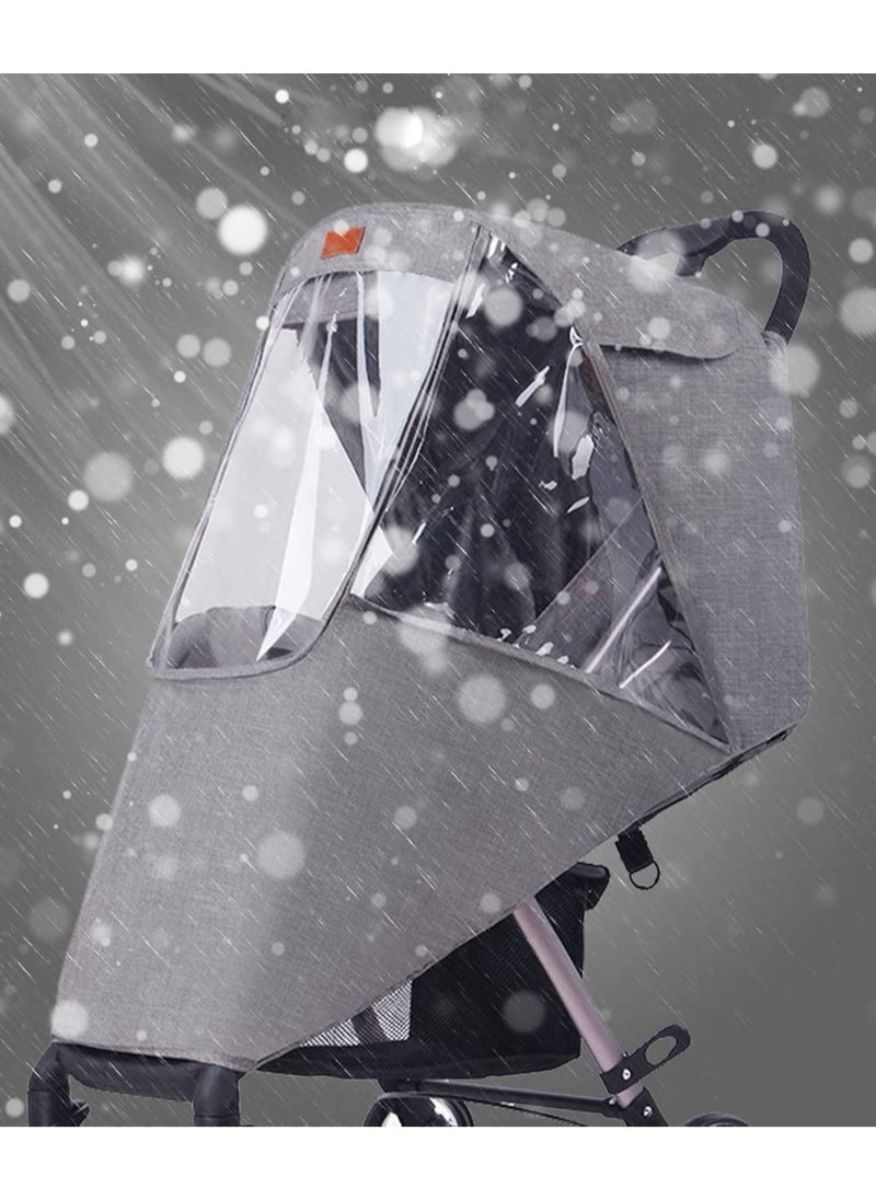 Stroller Rain Cover Universal Weather Shield for Pushchair Stroller Buggy Pram Pushchair Rain Cover with Zip Rain Cover for Pram Baby Travel Weather Shield Fit Most Strollers
